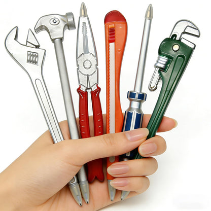 Funny Pens Desk Toys Novelty Pens for Adults - 6 Pcs Construction Tool Shaped Ballpoint Pen Set, Cool Office Supplies & Unique Gifts for Men, Coworkers, Dads, Home & Office Use