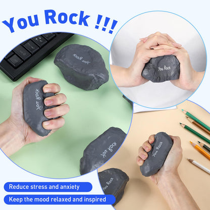 Gemscream Funny Inspirational Stress Balls for Adults Motivational Stress Reliever Squeezable Mini Foam Balls Appreciation Gifts for Employee Coworker Staff Teacher Nurse(20 Pcs,Stone)