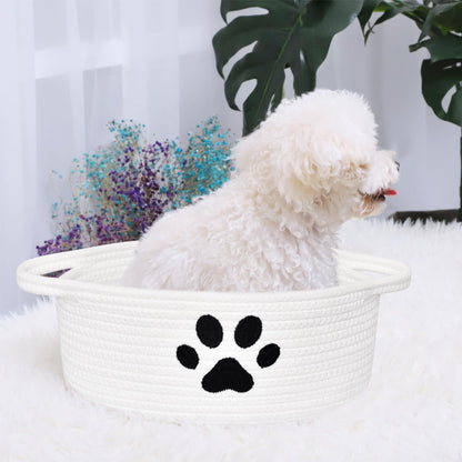 Small Woven Basket with Gift Bag, Cute Dog Paw Baskets for Gifts Empty, Decorative Rope Woven Nursery Storage Dog Toy Basket for Easter, Baby Shower, 12" x 8" x 5"