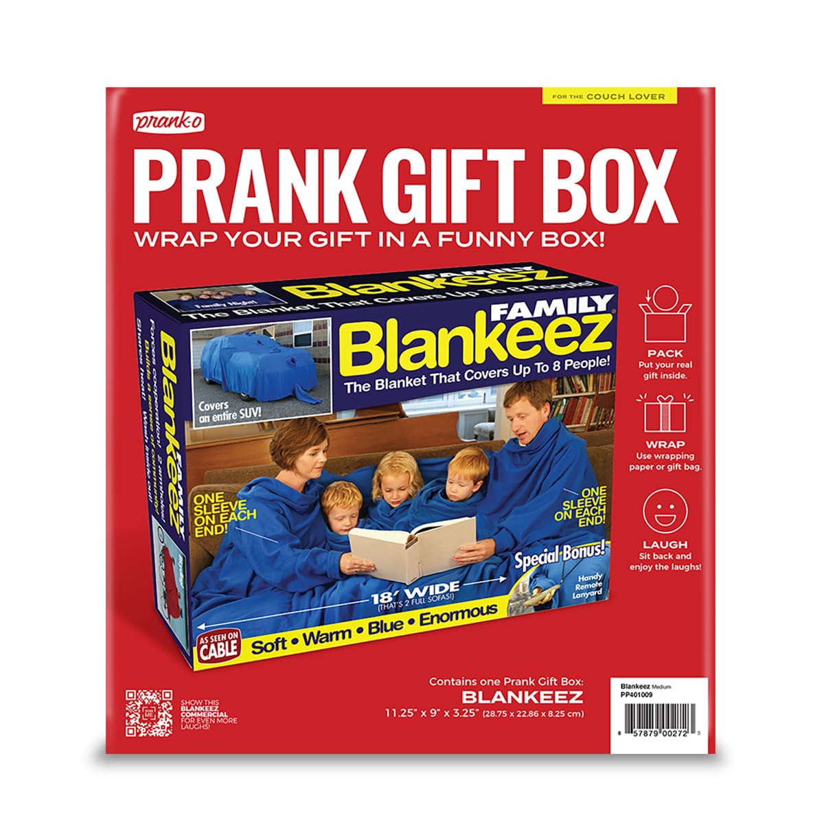 Prank-O Blankeez Prank Gift Box, Wrap Your Real Present in a Funny Authentic Prank-O Gag Present Box | Novelty Gifting Box for Pranksters
