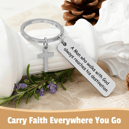 Christian Gifts for Men Faith Based Spiritual Stuff Religious Basket Catholic Present Baptism Gifts Pastor Appreciation Gift Set Christian Accessories for Men with Bible Verse Keychain Mug Socks