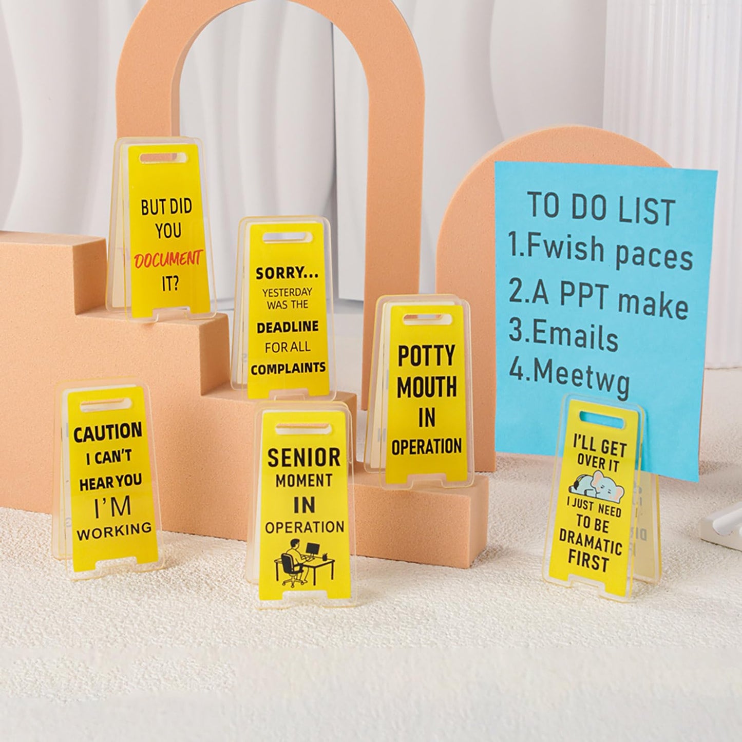 Funny Office Gifts Humorous Sticky Note Holders-6 Pack Note Clips with Hilarious Messages Perfect for Office Desks, Coworker Gifts, Work Accessories