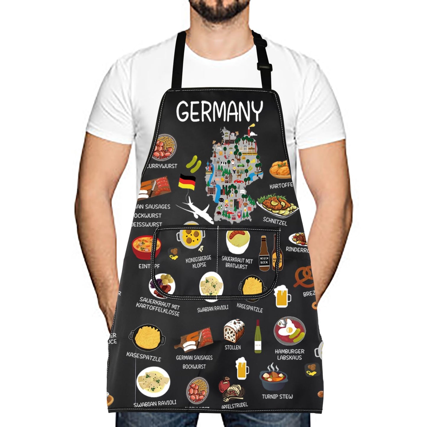 Germany Country Map Europe Cuisine Lover Kitchen Apron Mom Dad BFF German Food Cooking Travel Apron