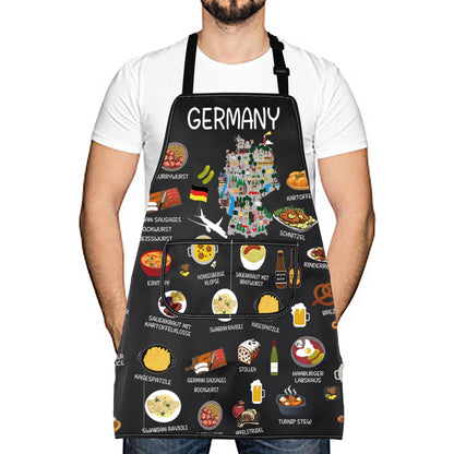Germany Country Map Europe Cuisine Lover Kitchen Apron Mom Dad BFF German Food Cooking Travel Apron