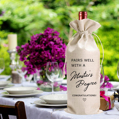 LANBAIHE Master's Degree Wine Bag - Reusable Graduation Gift for College, Doctorate Party
