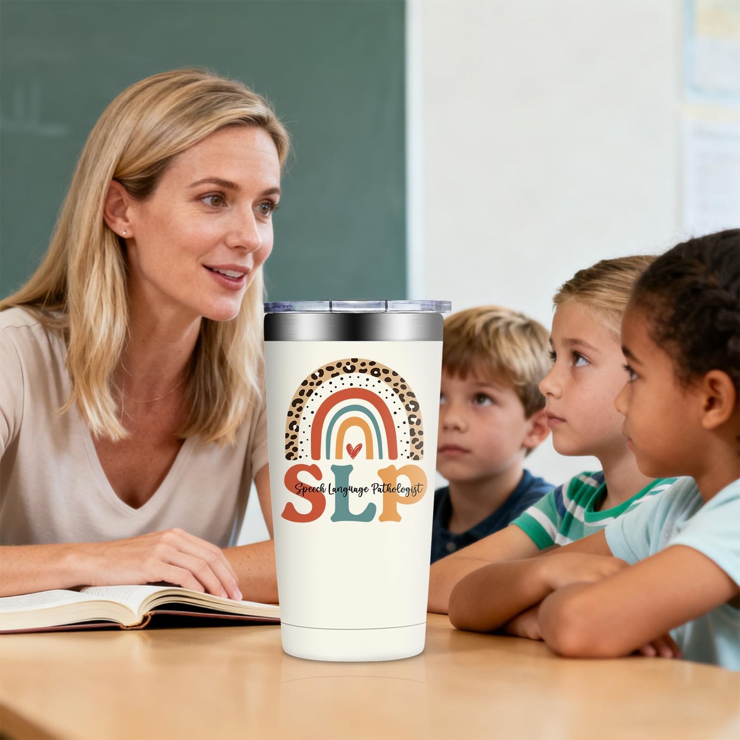 SpenMeta SLP Gifts - Speech Pathologist Gifts for Women - Speech Therapist Appreciation Thank You Gift - 20oz It's a Good Day to Help Tiny Humans Communicate Tumbler Cup