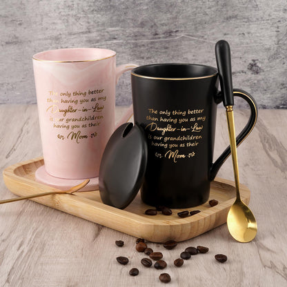 YHRJWN Mothers Day Gifts for Daughter in Law Gifts from Mother-In-Law, Daughter-in-Law Christmas Birthday Gift, 14Oz Pink