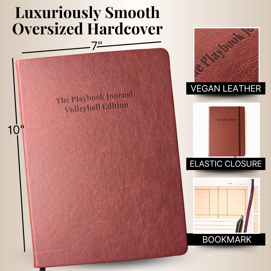 The Playbook Journal – Volleyball Notebook Coaching Book and Rotation Tracker, Volleyball Coaching Supplies and Essentials for Men & Women & Players, Coach Gifts