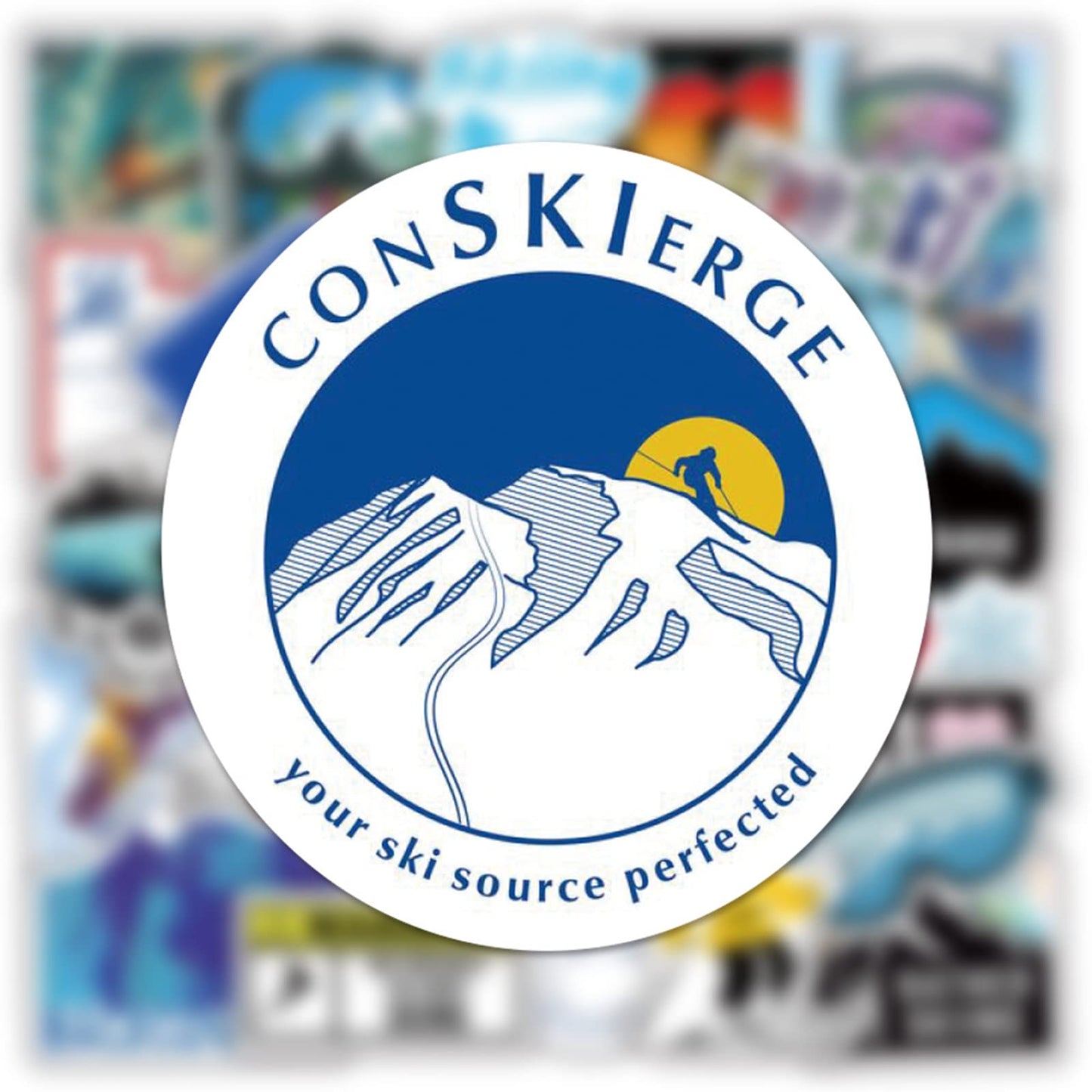 Winter Skiing Stickers Pack - 50 Colorful Ski Cartoon Stickers for Flasks, Laptops, Water Bottles, Cute Aesthetic Vinyl Waterproof Graffiti Decals for Kids, Teen Girls, Adults
