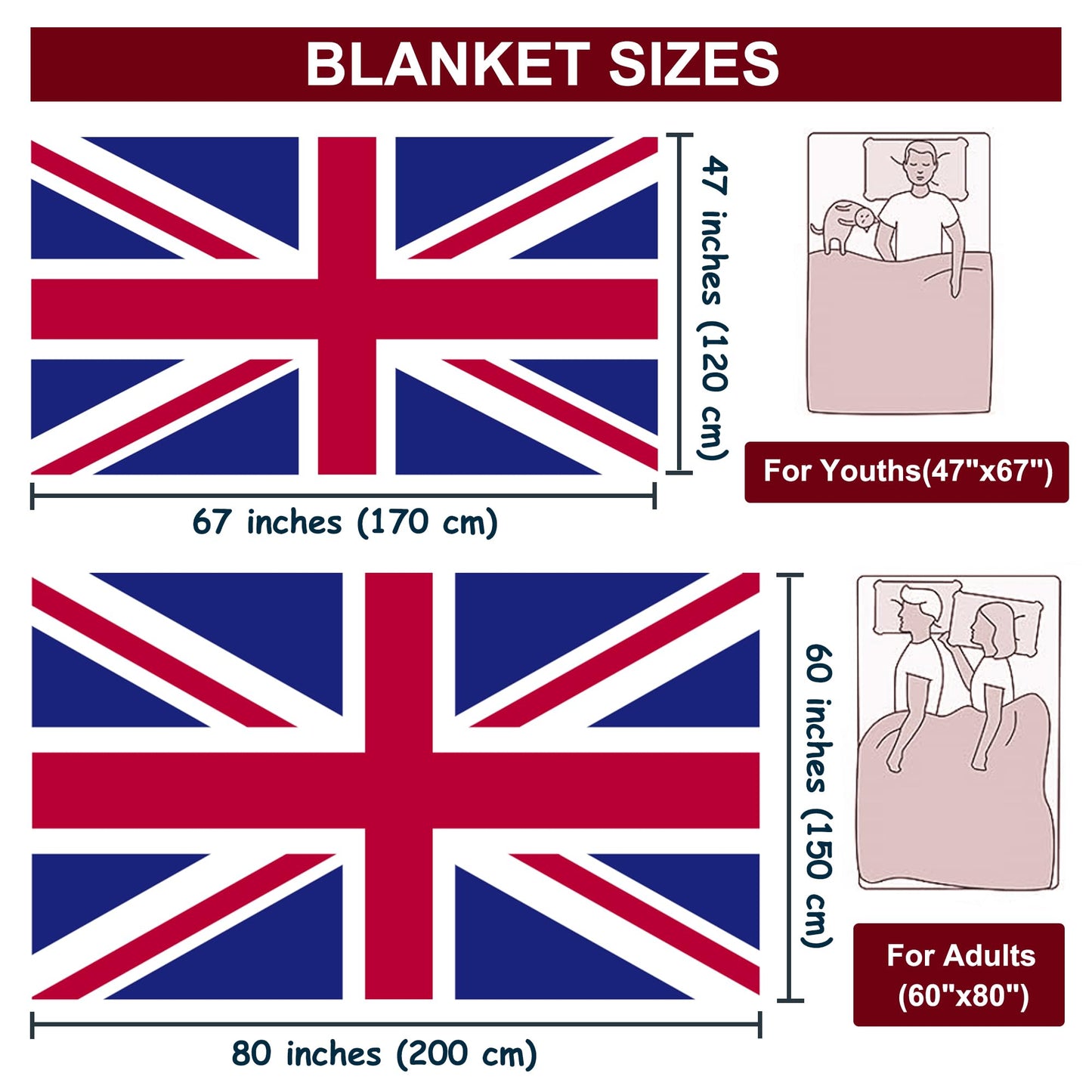 Sviuse British Flag Blanket, Super Soft Union Jack Throw Blanket UK British Stuff British Gifts for Bed Couch Chair Twin Size British Items 60x80 inches