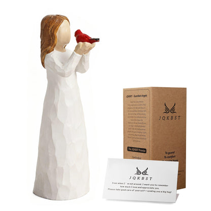 Angel Cardinal Figurines Gift for Women, Messenger, Sympathy Gifts for Loss of Loved One, Sculpted Hand-Painted Figure Statue Home Decor