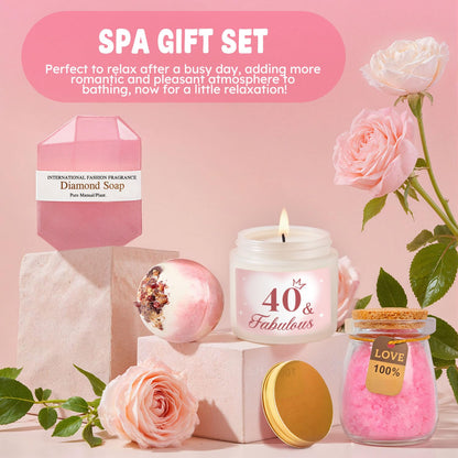 40th Birthday Gifts Women, 40 Year Old Birthday Gifts for Women Self Care Relaxing Spa Gift Basket Fabulous 40th Birthday Gift Idea for Her Happy 40Yr Birthday Gift for Woman Mom Wife Sister Friends