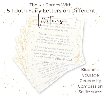 Tooth Fairy Letter Kit & Tooth Fairy Book for Boys and Girls | Tooth Fairy Gift | Tooth Book & Tooth Fairy Kit W/Tooth Receipts, Tooth Fairy Letters & More | 8.5x11 Softcover