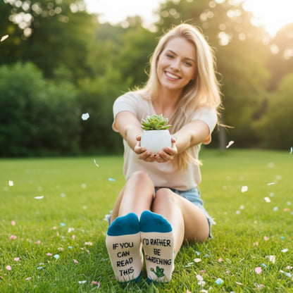 Zmart Plant Gifts - Funny Sunflower Plant Socks, Gardening Gifts for Women