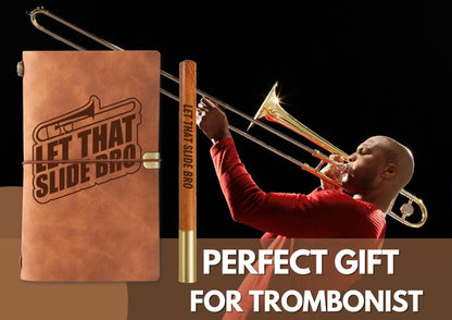 InnoBeta Trombone Gifts Journal Notebook, Gifts for Trombone Player on Christmas, Birthday, Sketchbook, Travel Diary, Faux Leather, 7.8 * 5 Inches