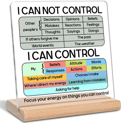 I Can Not Control Psychology Motivational Acrylic Plaque Sign, Mental Health Gifts for Student Graduation, Therapist Office Gifts, Inspirational Gift, School Counselingn Office Home Desk Decor Sign