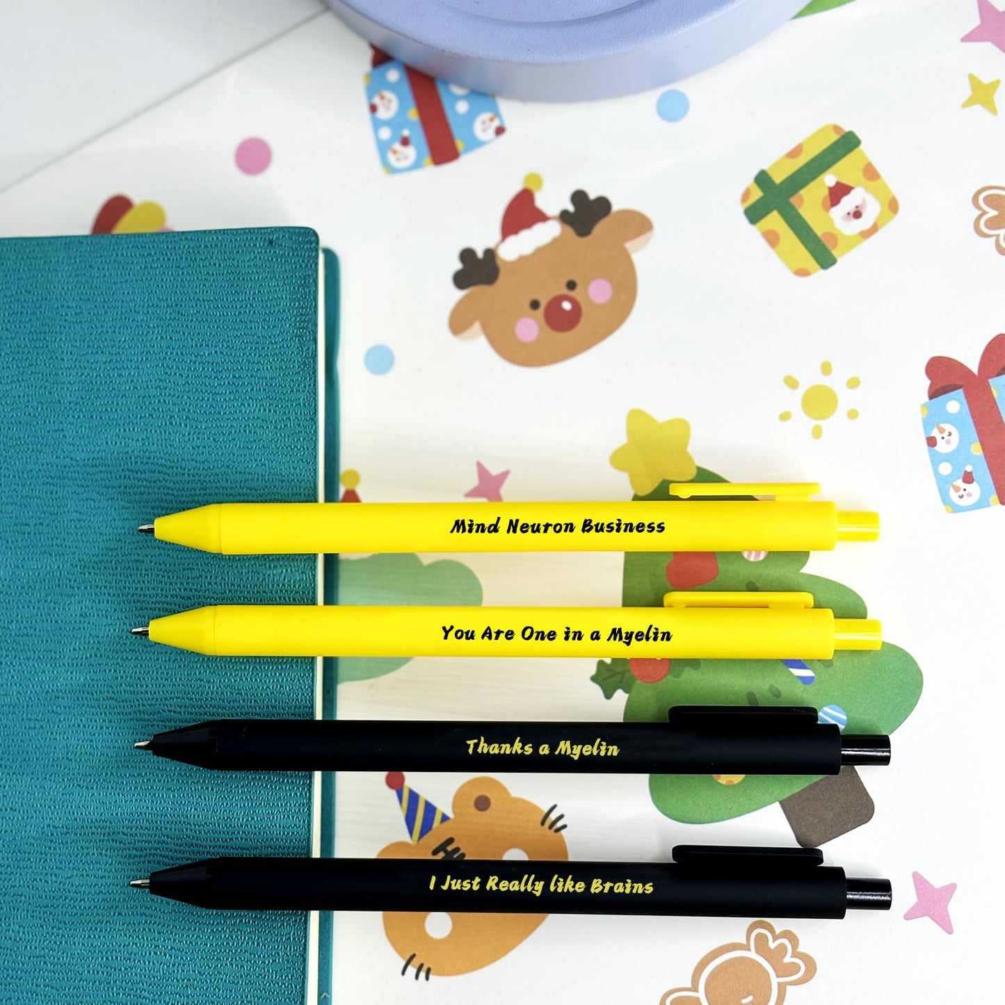 Brain Neuroscience Graduation Gifts Ballpoint Pen Set of 4 Neurology Doctor Nurse Gift for Christmas Retirement Present for Women Men Neurologist Thank You Present for Neurosurgeon Medical Pens