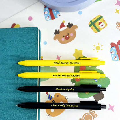 Brain Neuroscience Graduation Gifts Ballpoint Pen Set of 4 Neurology Doctor Nurse Gift for Christmas Retirement Present for Women Men Neurologist Thank You Present for Neurosurgeon Medical Pens