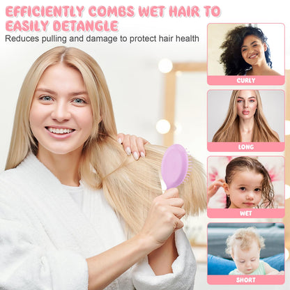 HOFASON 8 PCS Mini Wet Hair Brush, Easter Basket Stuffers for Women Teens Girls Kids, Christmas Stocking Stuffers, Small Gifts for Teen Girls Women, Bachelorette Party Favors, Valentines Day Gifts