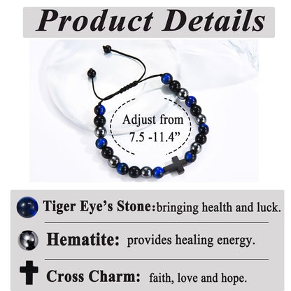 Teen Boy Gifts Cross Bracelet First Communion Baptism Confirmation Gifts for Boys Christian Jejus Jewelry for Teenage Easter Stuffers
