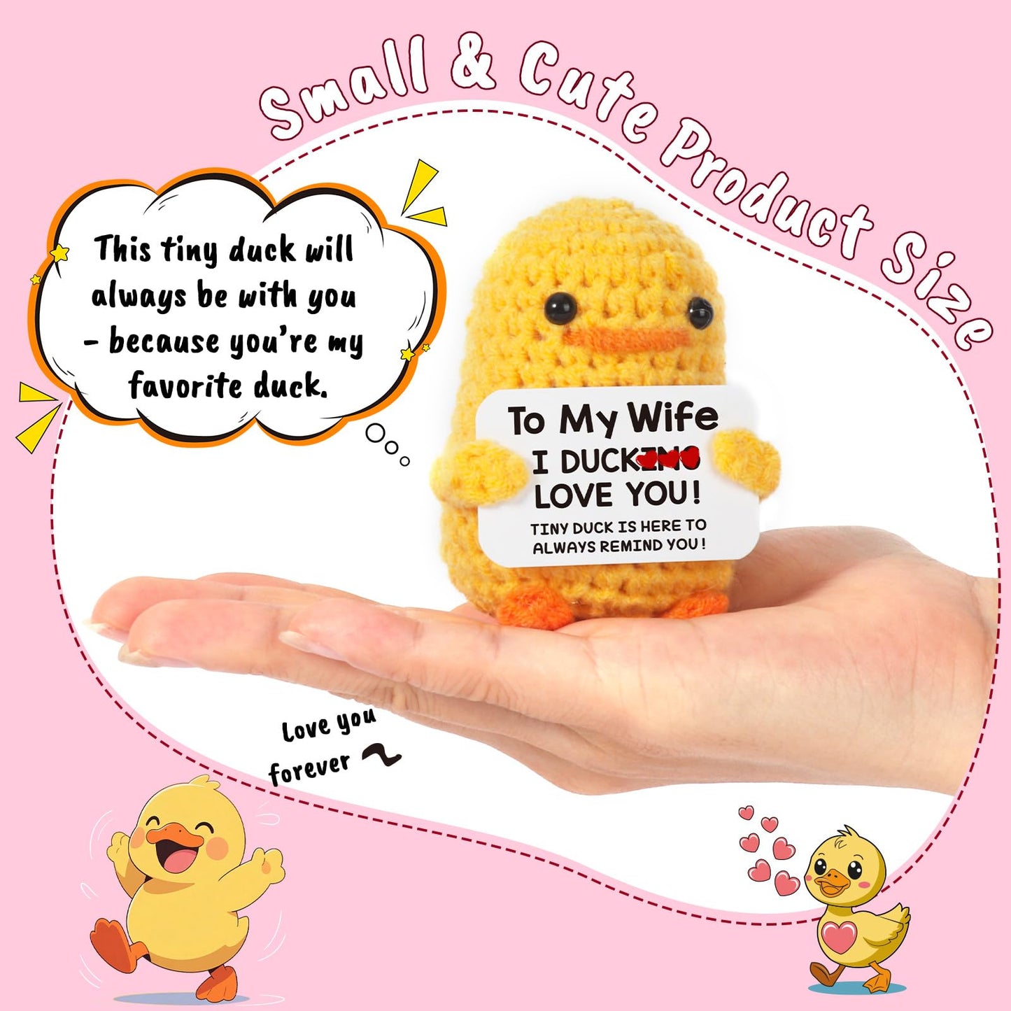 MBL Gifts for Wife Birthday Anniversary - Funny Cute Crochet Duck Anniversary Wedding Romantic Gifts for Couples Girlfriend Mothers Her Women Christmas Mother's Day, I Duck Love You