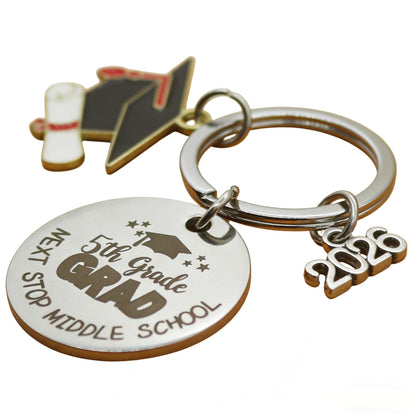 5TH Grade Graduation Gift, 5TH Grade Graduation Keychains, 5TH Grade Graduation Decorations Party Supplies Class of 2026, Last Day of Elementary School Grad Gifts for Girls Boys Party Favors