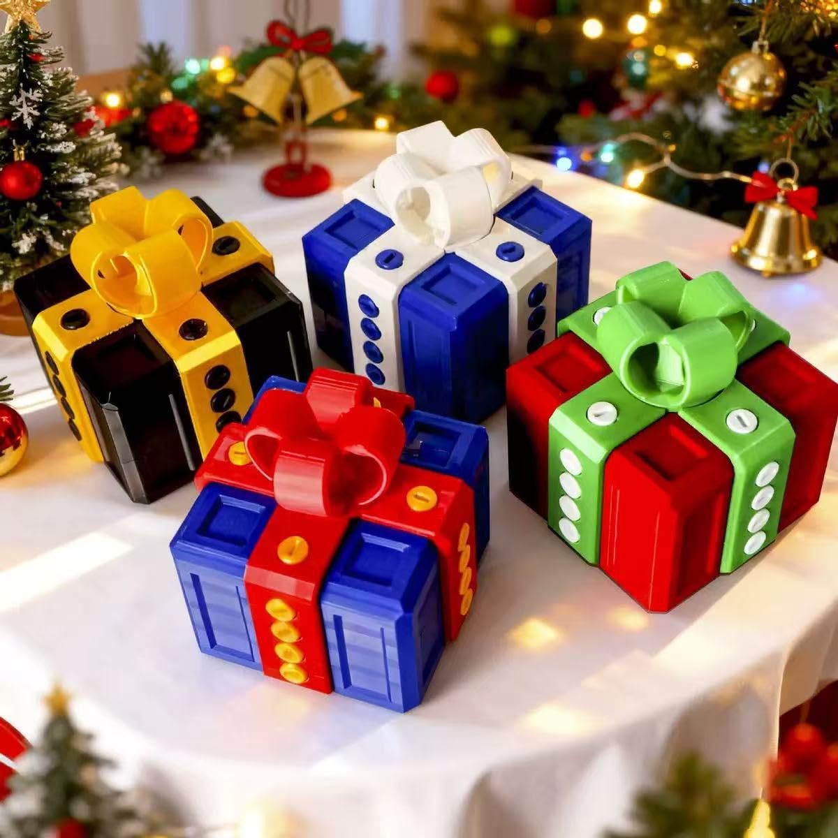 Annoying Gift Box with Screws Funny The Annoying Present Prank Box Thanksgiving Christmas White Elephant Perfect Gag Gift for All Occasions (Black-Gold)