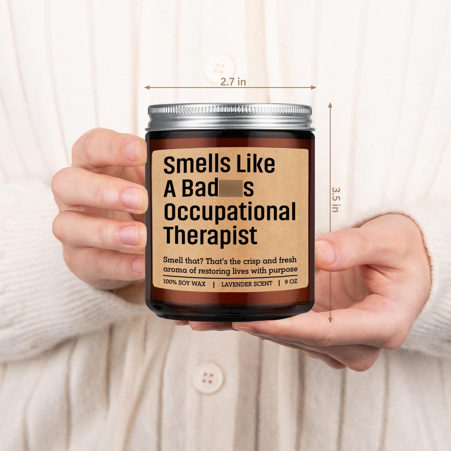LEADO Candle, Occupational Therapist Gifts - Occupational Therapy Gifts for Women, Men - Funny Appreciation, OT Month, Graduation, Fathers Day, Birthday, OT License Present for School Student, Grad