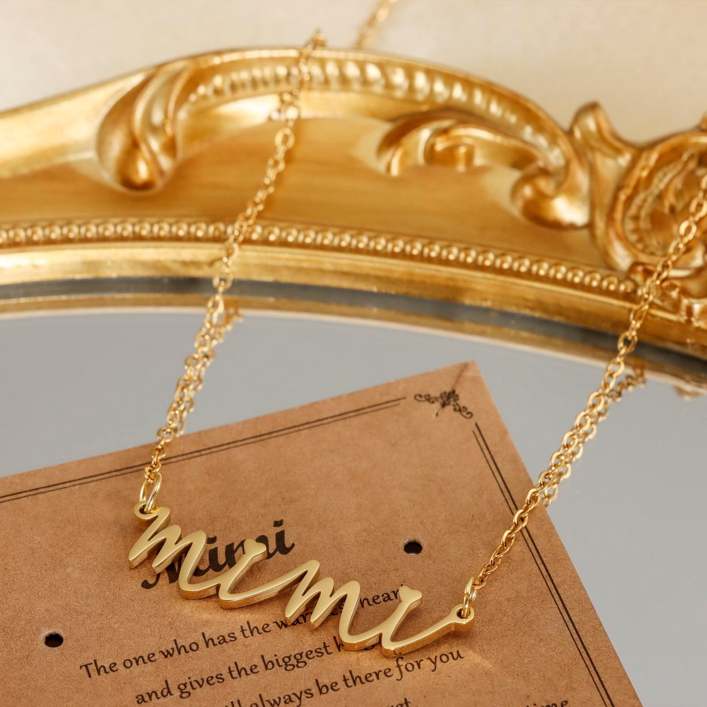 Kivosliviz Mimi Gifts for Grandma Jewelry from Grandson Women Mothers Day Ideas Gold Necklace for Mimi
