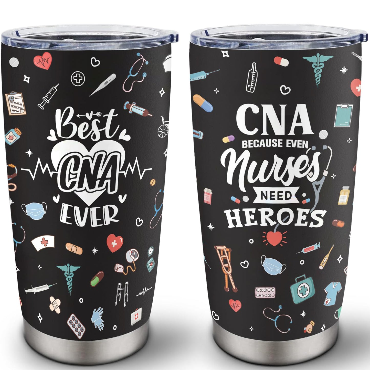 CNA Gifts Tumbler 20oz, CNA Week Gifts 2025, Certified Nursing Assistant Gift, CNAs Appreciation Gift for Women/Men, Best CNAs Ever presents for Graduation