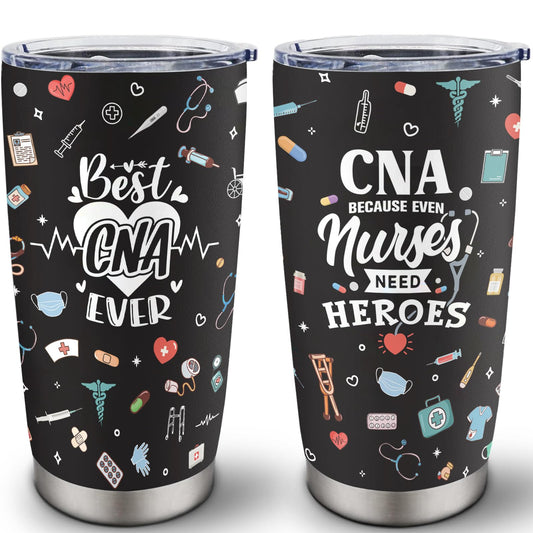 CNA Gifts Tumbler 20oz, CNA Week Gifts 2025, Certified Nursing Assistant Gift, CNAs Appreciation Gift for Women/Men, Best CNAs Ever presents for Graduation