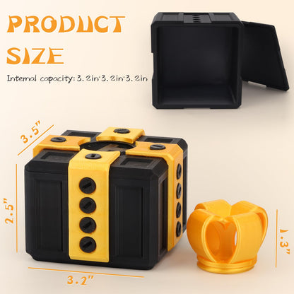 annoying kids Christmas gifts funny gift box for money and card holder.large gag prank case with screws. (black and gold)