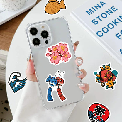 Japan Travel Stickers 50 Pcs Vinyl Waterproof Decal for Laptop Water Bottle Phone Car Window Bike Motorcycle Stakeboard Scrapbook Japanese Traditional Culture Sticker Gifts (Travel)