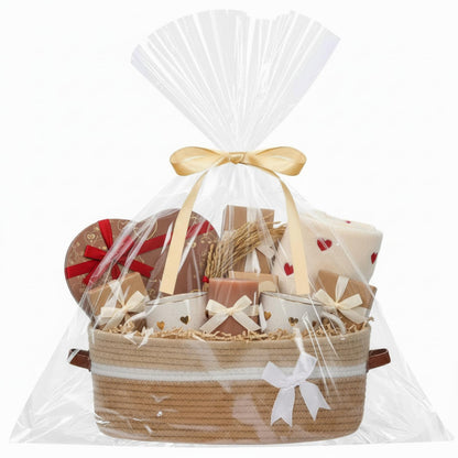 Colingmill 2026 Graduation Large Woven Basket for Gifts Empty Set with Gift Bags and Ribbon Gift Baskets and Wrapping Set Storage 14"x 10"x 5.5" Decorative Box for Class of 2026 Graduation(Yellow)