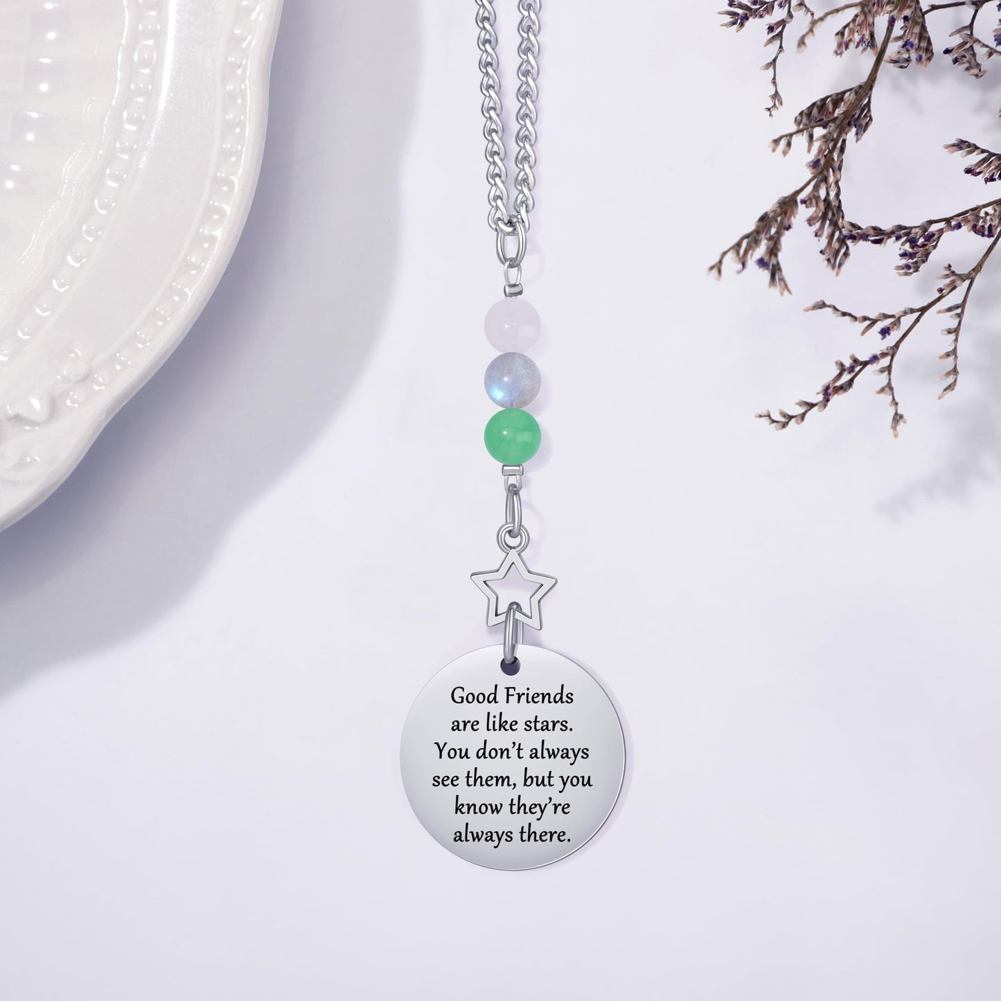 Friendship Gifts for Women, Hanging Car Decor Crystal Protection Best Friend Birthday for Women Friendship Gift for Bestie Best Friend BFF Sister Rear View Mirror Accessories