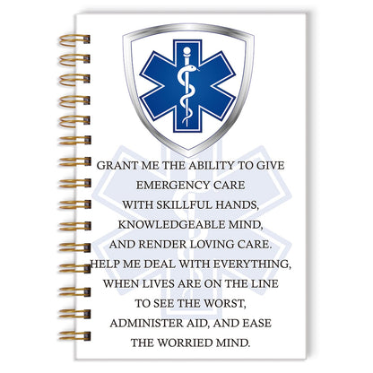 Wxiben Emergency Medical Technician Gifts - EMT Spiral Notebook Journal Emergency Medical Inspirational Gift Nurse Medicals School Graduation Gift for EMT Student Coworker Paramedic 5.5 x 8.3 Inch
