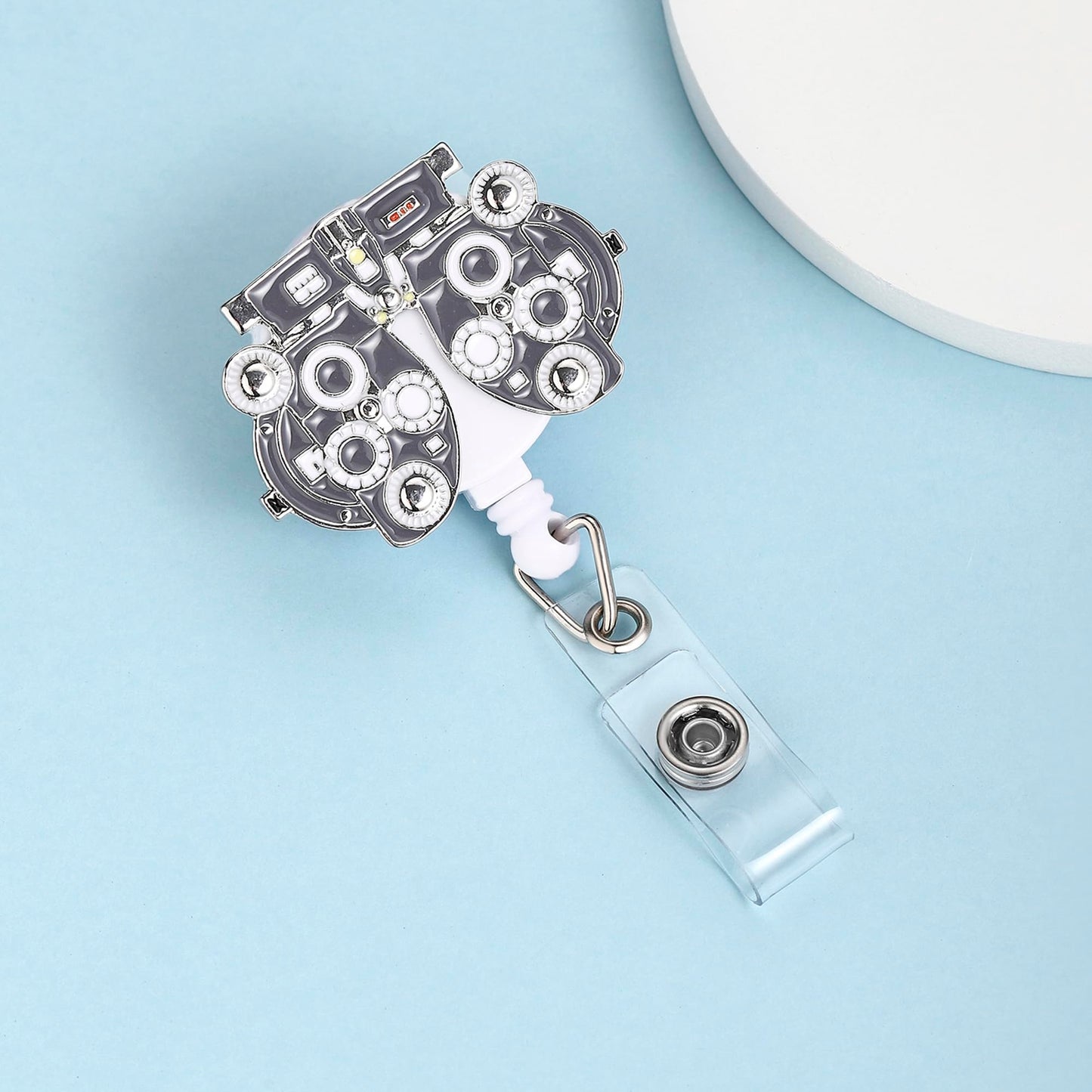 Medical Optometry Badge Reel Retractable Eye Doctor Badge Holder Ophthalmology ID Badge Clip for Ophthalmologist Nurse