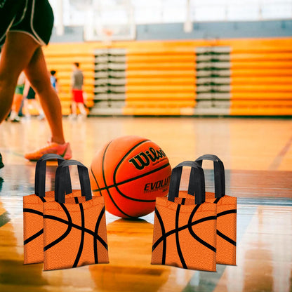 24 PCS Basketball Non-Woven Party Favor Bags with Handles Basketball Party Favor Bags Goodie Treat Candy Bag for Sports Theme Party Birthday 7.87 x 7.87 Inch