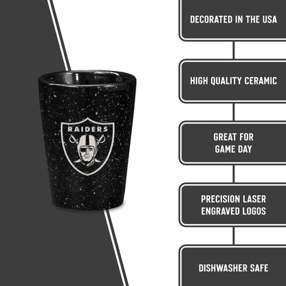 Rico Industries NFL Football Primary OR Wordmark Logo 2oz Ceramic Shot Glass for Fans, Laser Engraved In Team Color Single Shot Glass