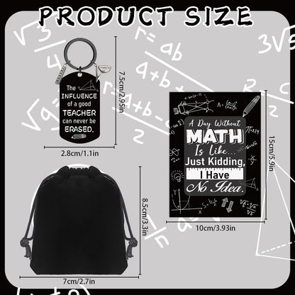 Math Teacher Card Gift - Funny Greeting Card Keychain Appreciation Gifts for Math Teachers Professors Tutors on Teacher Appreciation Week End of Year Birthday, Christmas