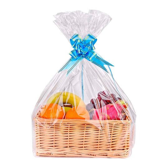 Petutu 15 Pack Large Clear Cellophane Gift Bags for Baskets (24"x30") – 2 Mil Thick Basket Wrap for Gift Packaging, Transparent Wrapping for Christmas, Weddings, Baby Showers, Birthdays & More
