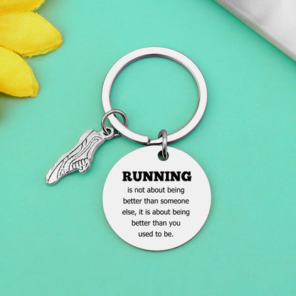 Running Gifts Running Gift for Women Men Keychain Gift for Runner Running Gift for Runners Women Running Gift Idea Running Lover Gifts Friend Sister Graduation Mothers Day Christmas Birthday Gift