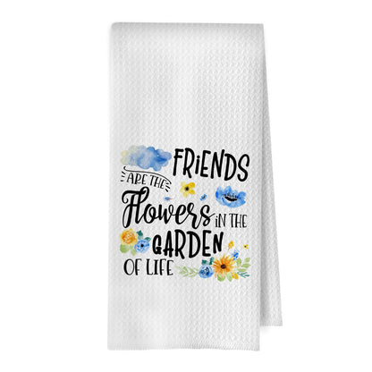 Hostess Gifts Dish Towels - Funny Decorative Waffle Weave Kitchen Towels, Friend Gifts Hand Tea Towel, Friends Gift for Women, 16×24 Inches
