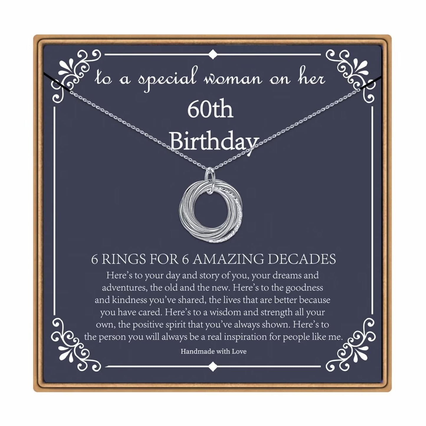 IEFLIFE Birthday Gifts for Women, Sterling Silver Chain Birthday Necklaces, 40th 50th 60th 70th 80th 90th Birthday Necklace, 40 50 60 70 80 90 Years Old Birthday Gifts, 4 5 6 7 8 9 Decade Birthday Jewelry for Women
