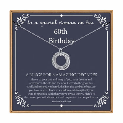 IEFLIFE Birthday Gifts for Women, Sterling Silver Chain Birthday Necklaces, 40th 50th 60th 70th 80th 90th Birthday Necklace, 40 50 60 70 80 90 Years Old Birthday Gifts, 4 5 6 7 8 9 Decade Birthday Jewelry for Women
