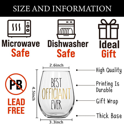 Wedding Officiant Wine Glass 15OZ with Wine Bag, Funny Wedding Registry Glass,Best Officiant Ever Gifts from Couple, Bride Groom Thank You Wine Glass G