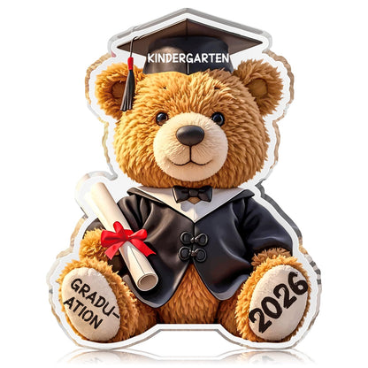 Kindergarten Graduation Gifts for Kids - Acrylic Teddy Bear Keepsake - 2026 Best Kindergarten Graduation Gifts for Boys & Girls, Unique Kinder Graduates Students Present