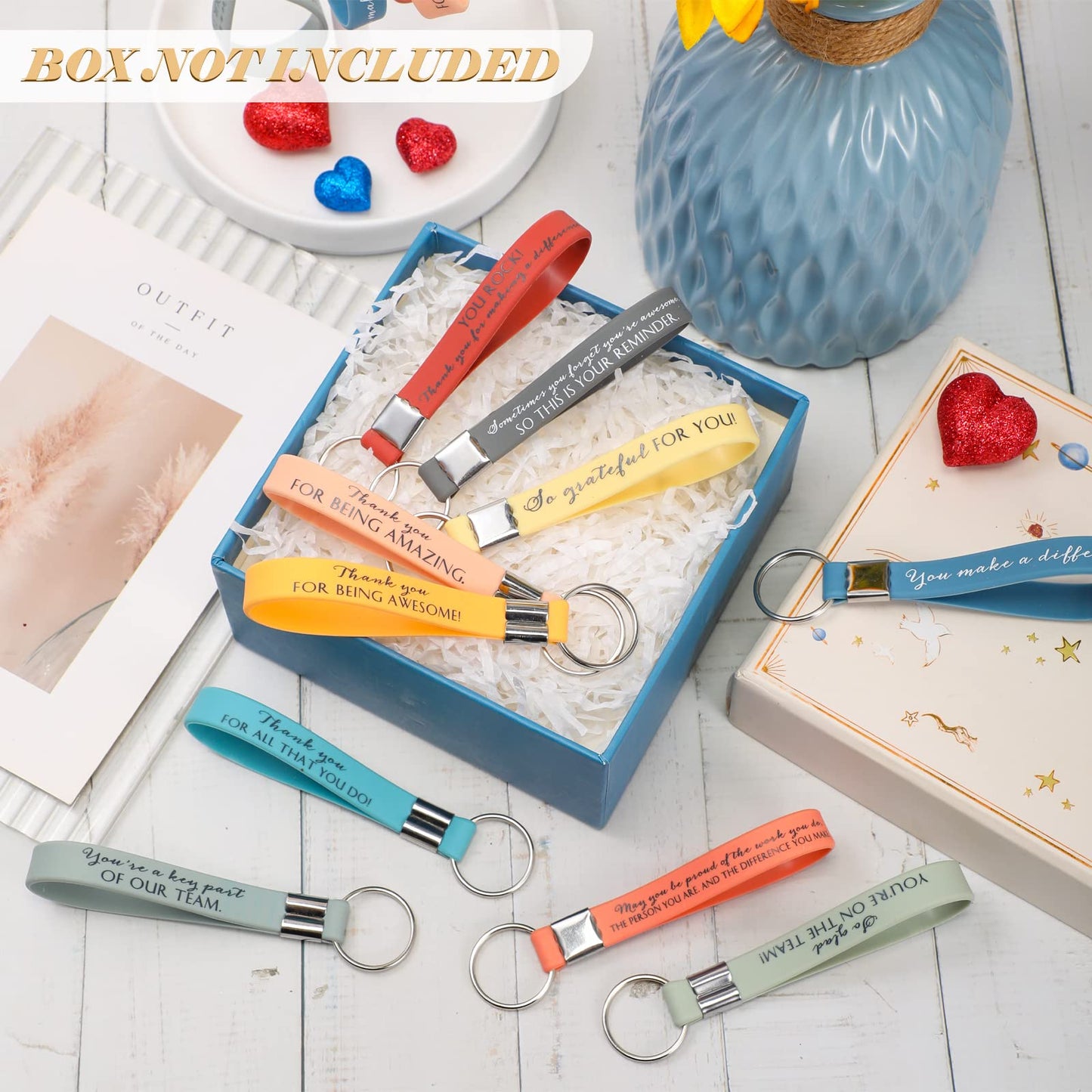 Nosiny 30 Pcs Keychain Appreciation Gift Bulk for CNA Employee Coworker Inspirational Thank You Gift for Teacher Nurse Staff