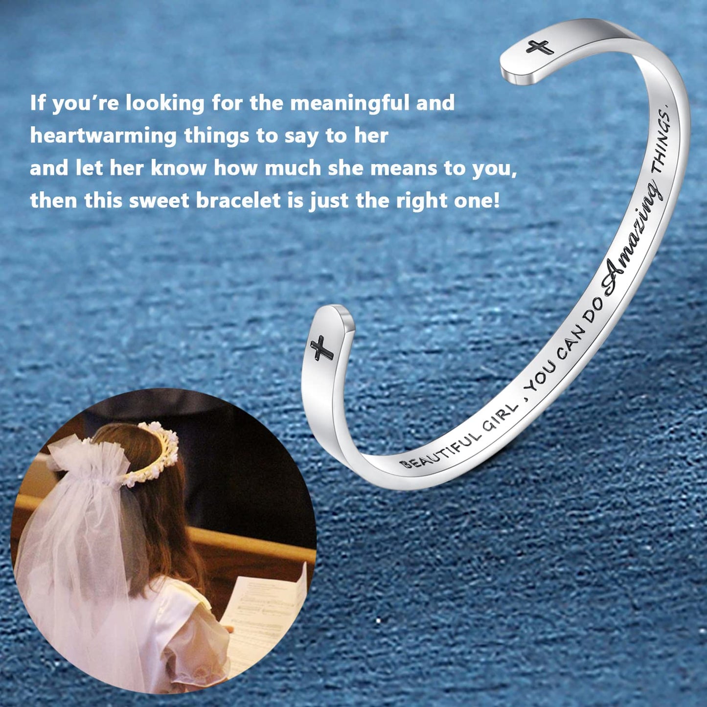SAM & LORI Confirmation Gifts/First Communion Gifts-Bracelet for Goddaughter Daughter Niece Granddaughter