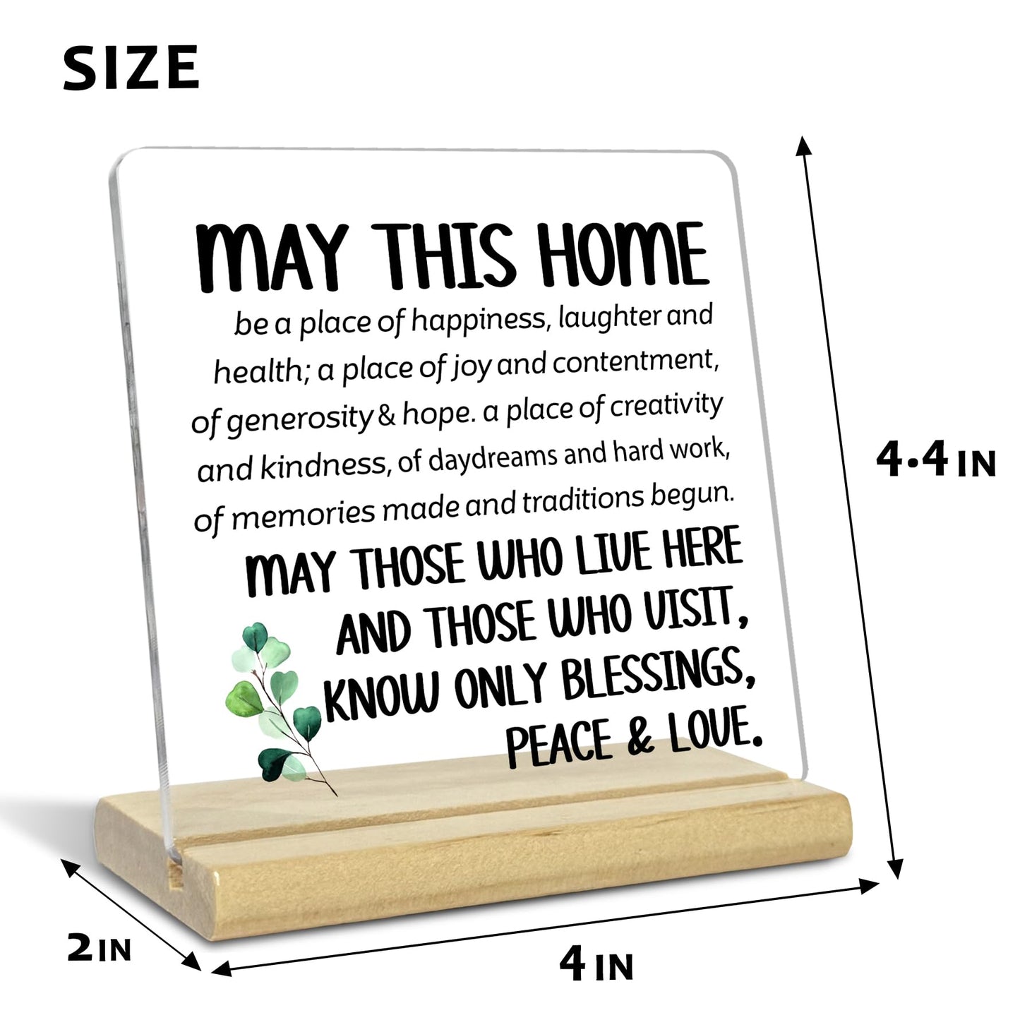 House Warming Gifts New Home for Women,Men,May This Home Acrylic Desk Docor Plaque,Inspirational Christian Desk Sign